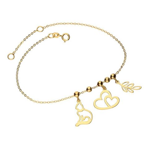 liteGOLD Bransoletka Celebrytka Trzy Elementy Subtelna Złoto pr 333