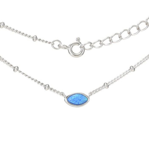  NASZYJNIK SREBRNY 925, RODOWANY Z OPALEM