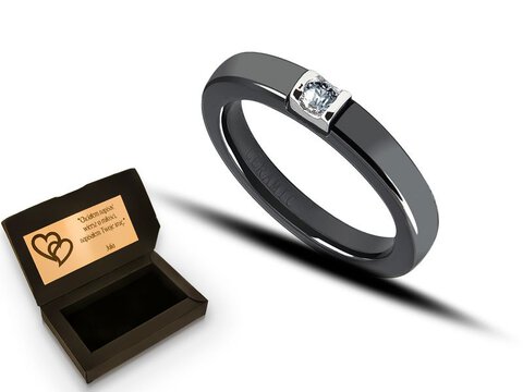 Obrączka CERAMIKA & SREBRO Origin Black