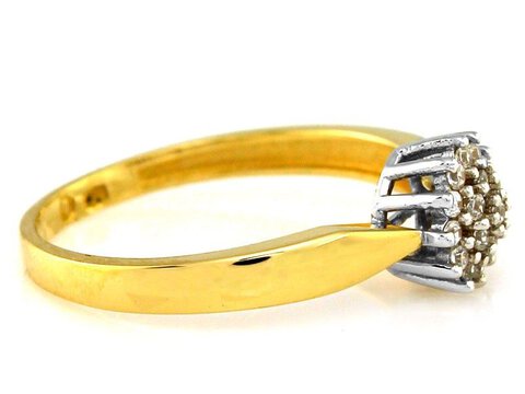 Piękny dwukolorowy złoty pierścionek z cyrkoniami 585