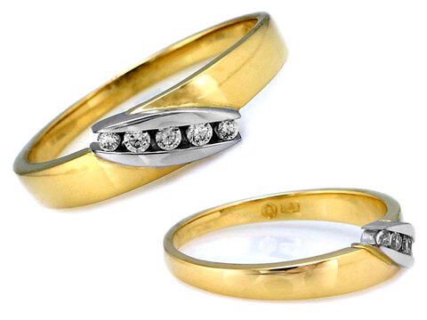 ZŁOTY PIERŚCIONEK 585 BRYLANT 0.099ct - SI/G