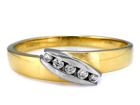 ZŁOTY PIERŚCIONEK 585 BRYLANT 0.099ct - SI/G