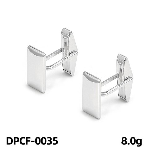 SPINKI DO MANKIETÓW  GŁADKIE PROSTOKĄT RODOWANE