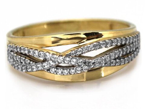 Tradycyjny złoty zaręczynowy pierścionek 333