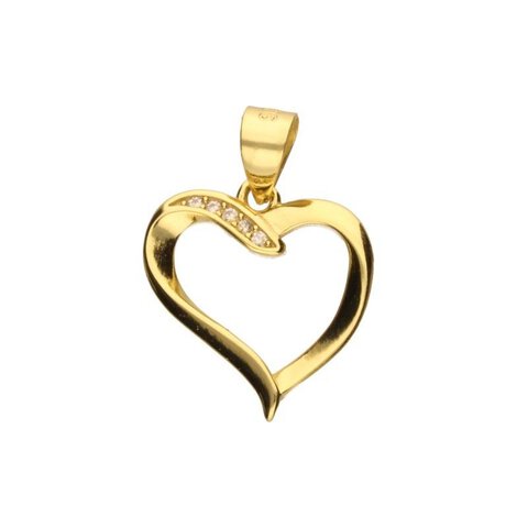 ZAWIESZKA AŻUROWA SERCE, SREBRO PRÓBY 925 Z CYRKONIAMI