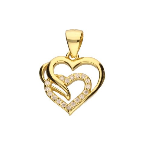 ZAWIESZKA ZAWIESZKA SERCA AŻUROWE, SREBRO PRÓBY 925 POZŁACANE 24