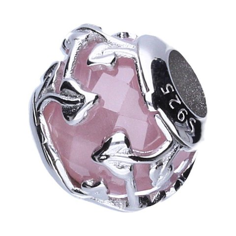 Koralik Zawieszka Beads do Pandora Srebro 925 Różowe Listki 