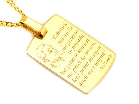 Medalik Złoto pr 585 cytat Jana Pawła II pamiątka