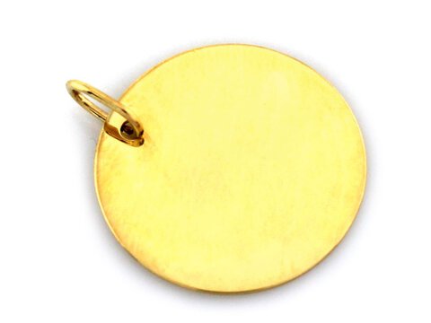 ZŁOTA ZAWIESZKA BLASZKA KÓŁKO  PR 585 15x19 mm
