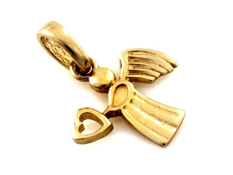 Medalik Złoto próba 375 Aniołek z Sercem