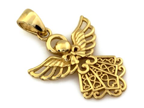 Medalik Złoto próba 375 Aniołek Ażurowy 