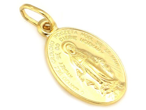 Zawieszka medalik złoto 333 z Matką Boską Niepokalaną
