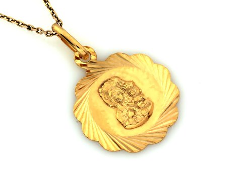Zawieszka medalik złoto 333 Matka Boska w Otoczce 