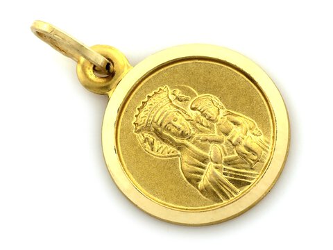 Złoty okrągły medalik próba 585 