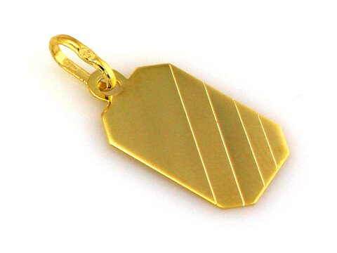 Złota ZAWIESZKA pr 585 Blaszka pod grawer 