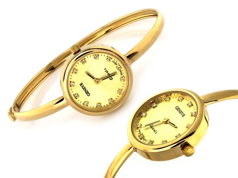 Zegarek złoty damski złoto 585- sztywna bransoleta