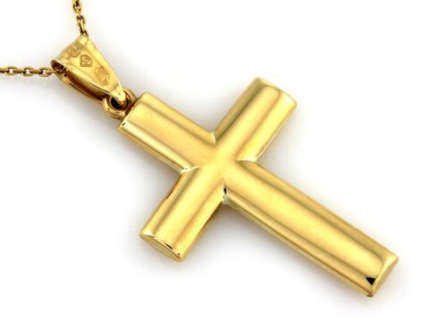 Złota Zawieszka Krzyżyk pr. 333 z ozdobnymi nacięciami