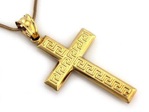Złota ZAWIESZKA pr 585 Krzyż Grecki Wzór