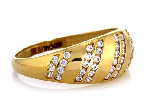 Złoty 585 Elegancki pierścionek z cyrkoniami 7