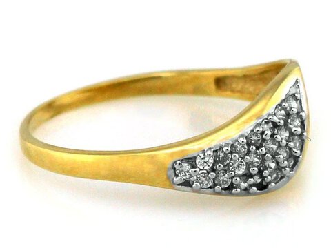 Złoty błyszczący pierścionek 585 2