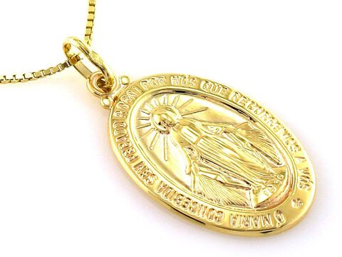 Złoty Medalik owalny próba 333 Jezus