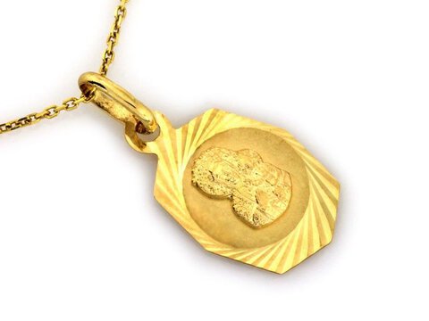 Złoty Medalik pr 585 Maryja z Dzieciątkiem
