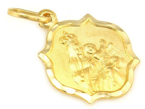 Złoty Medalik próba 333 Jezus i Maryja z Dzieciątkiem