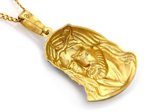 Złoty Medalik próba 333 twarz Jezusa