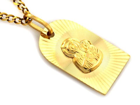 Złoty Medalik próba 585 Maryja z Dzieciątkiem