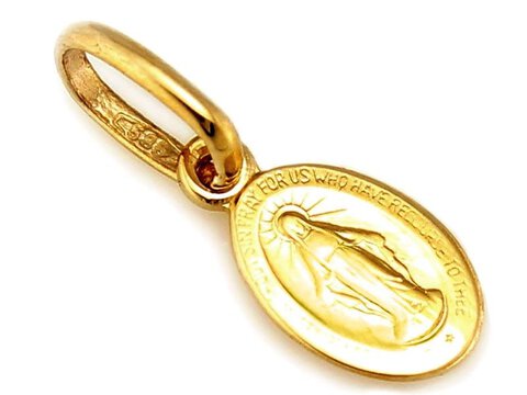 Złoty Medalik próba 585 Owal Maryja