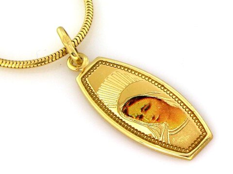 Złoty Medalik próba 585 Wizerunek Maryi