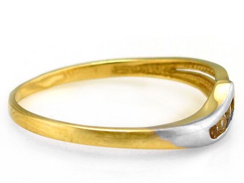 Złoty pierścionek 585 klasyczny dwukolorowy