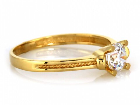 Złoty pierścionek 585 klasyczny zaręczynowy 3