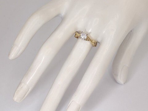 Złoty pierścionek 585 zaręczynowy pleciony